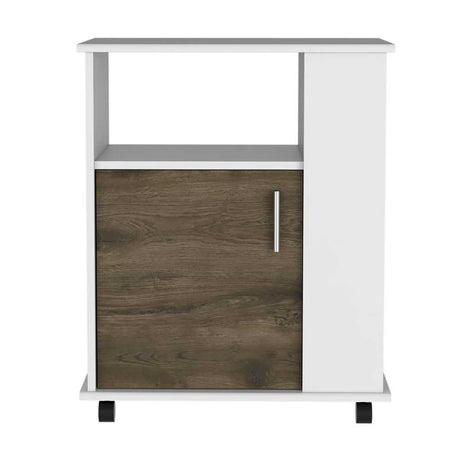 Mueble Microondas Blanco y Bellota 60x73.5cm sin Cajones y con Un Puertas - Muebles Organizadores | Bylmo