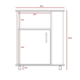 Mueble Microondas Z Plus Blanco y Bellota 60x73.5cm sin Cajones y con Un Puertas - Muebles Organizadores | Bylmo