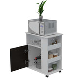Mueble Auxiliar Heraldo Blanco y Wengue 60 cm con Una Puerta y Entrepaños Laterales - Muebles Organizadores | Bylmo