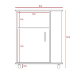 Mueble Auxiliar Heraldo Blanco y Wengue 60 cm con Una Puerta y Entrepaños Laterales - Muebles Organizadores | Bylmo