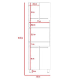 Mueble Microondas Bari Miel y Blanco 60 cm con Cuatro Puertas y Entrepaño - Muebles Organizadores | Bylmo