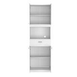Módulo Para Microondas Bau Blanco 62x197cm con Un Entrepaño y con Cuatro Puertas - Muebles Organizadores | Bylmo