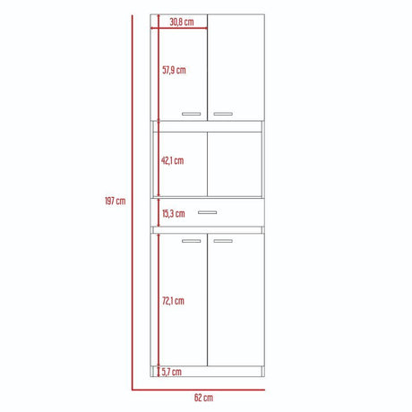 Modulo Microondas Bau Blanco Wengue - Bylmo