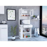 Mueble Microondas Capienza Plus Blanco 70 cm con Dos Puertas, Un Cajón y Entrepaños - Muebles Organizadores | Bylmo