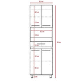 Mueble Microondas Gibraltar Rovere 62 cm con Cuatro Puertas y Un Cajón - Muebles Organizadores | Bylmo