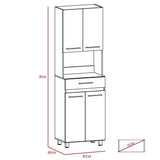 Mueble Microondas Gibraltar Rovere 62 cm con Cuatro Puertas y Un Cajón - Muebles Organizadores | Bylmo