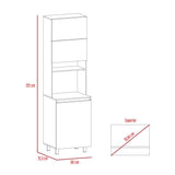 Mueble Microondas Kiara Taupe y Rovere 60 cm Con Tres Puertas - Muebles Organizadores | Bylmo