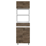 Mueble Microondas Luna Blanco y Bellota 62.1x201.5cm con Un Cajón y con Cuatro Puertas - Muebles Organizadores | Bylmo
