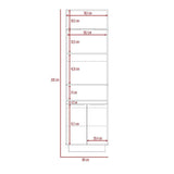 Mueble Microondas Tibet Rovere y Sombra 60 cm Con Tres Puertas y Entrepaños - Muebles Organizadores | Bylmo