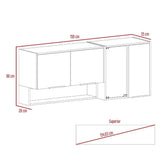 Mueble Superior con Cuatro Puertas Akita Onix y Blanco 150 cm - Cocinas | Bylmo