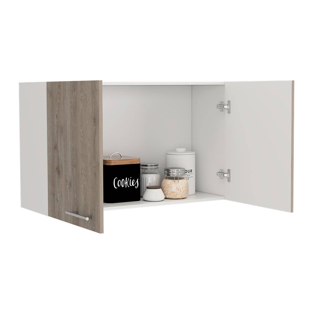 Mueble Auxiliar Manchester Ceniza y Blanco 100 cm con Dos Puertas - Muebles Organizadores | Bylmo