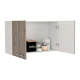 Mueble Auxiliar Manchester Ceniza y Blanco 100 cm con Dos Puertas - Muebles Organizadores | Bylmo