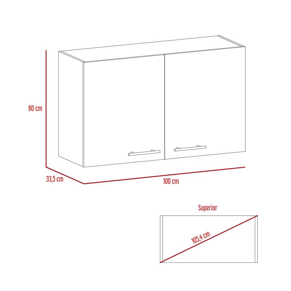Mueble Auxiliar Manchester Ceniza y Blanco 100 cm con Dos Puertas - Muebles Organizadores | Bylmo