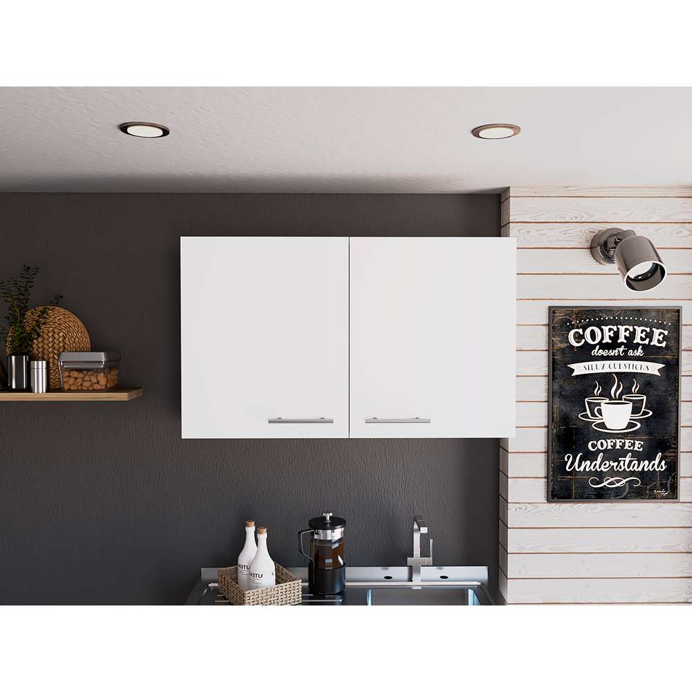 Mueble Auxiliar Manchester Blanco 100 cm con Dos Puertas - Muebles Organizadores | Bylmo
