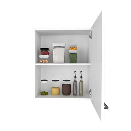 Mueble Auxiliar Manchester Blanco 50x60cm con Un Entrepaño y Dos Compartimientos - Muebles Organizadores | Bylmo