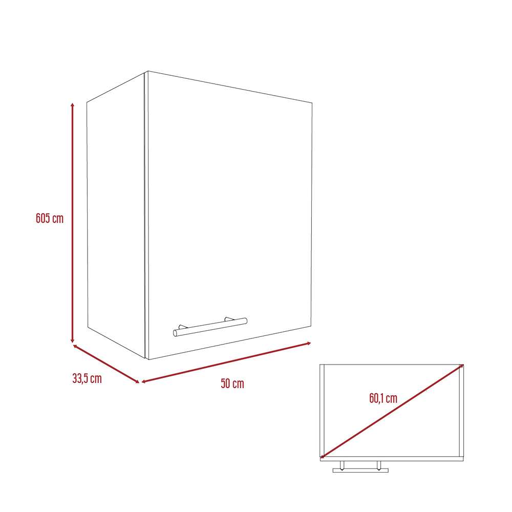 Mueble Auxiliar Manchester Blanco 50x60cm con Un Entrepaño y Dos Compartimientos - Muebles Organizadores | Bylmo