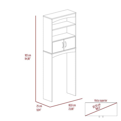 Ahorrador de Espacio para Baño Malta Blanco 60.6x165cm con Un Cajón y con Un Entrepaño - Gabinetes | Bylmo