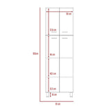 Alacena Ferreti Miel y Blanco 61 cm con Cuatro Puertas - Muebles Organizadores | Bylmo