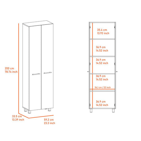 Alacena Baleare Wengue 59.2x200cm con Dos Puertas - Muebles Organizadores | Bylmo