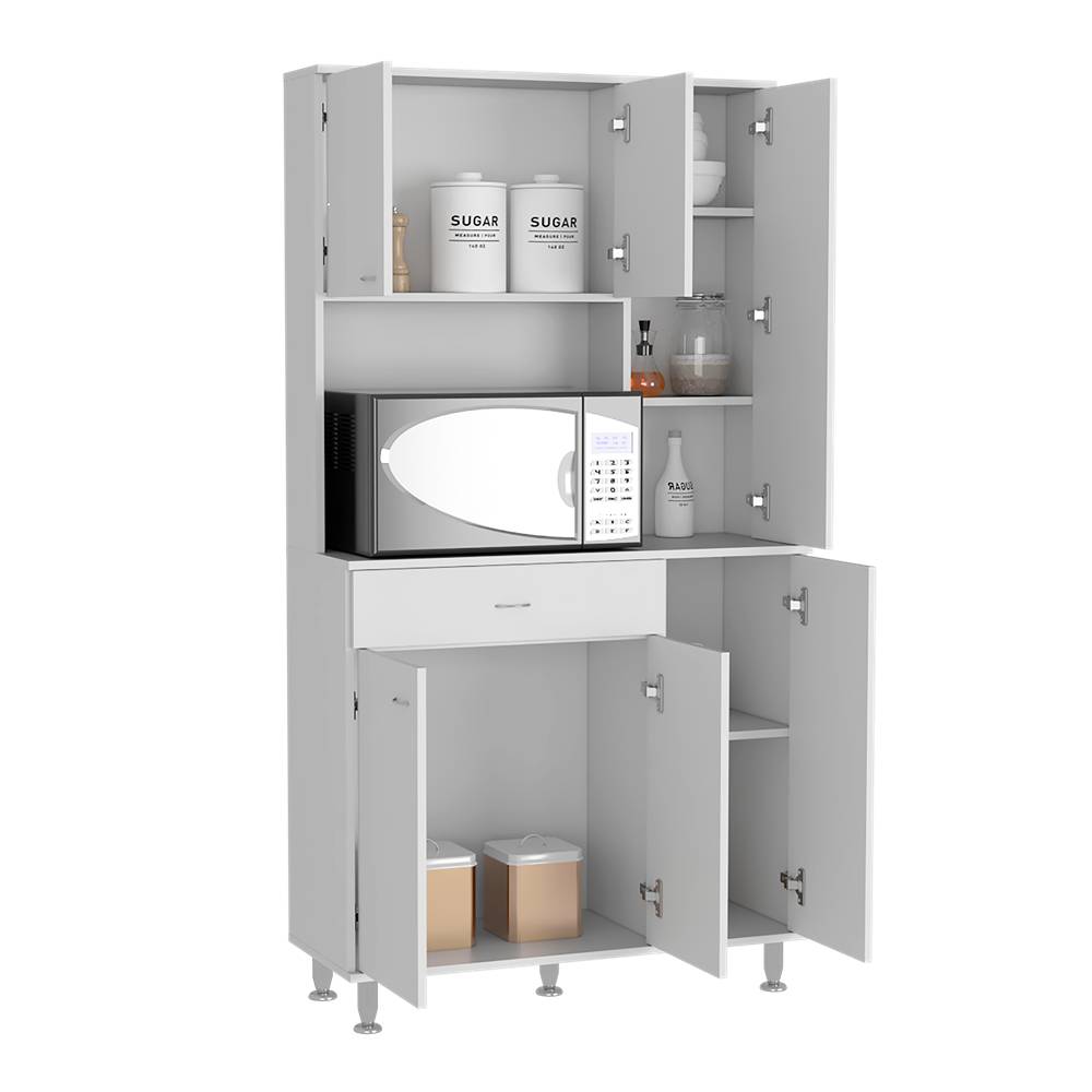Alacena Della Plus Blanco 90x169cm con Un Entrepaño y con Seis Puertas - Muebles Organizadores | Bylmo