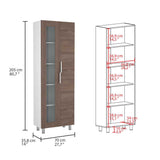 Alacena Fendi Blanco y Castaño 70x205cm sin Cajones y con Dos Puertas - Muebles Organizadores | Bylmo