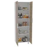 Alacena Fendi Blanco y Rovere 70x205cm sin Cajones y con Dos Puertas - Muebles Organizadores | Bylmo