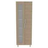Alacena Fendi Blanco y Rovere 70x205cm sin Cajones y con Dos Puertas - Muebles Organizadores | Bylmo