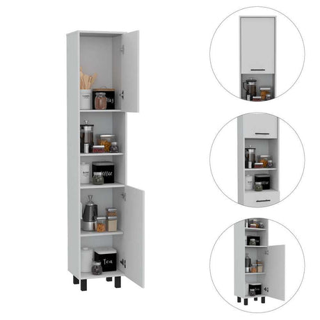 Alacena Hobart Blanco 40x202cm con Dos Puertas - Muebles Organizadores | Bylmo