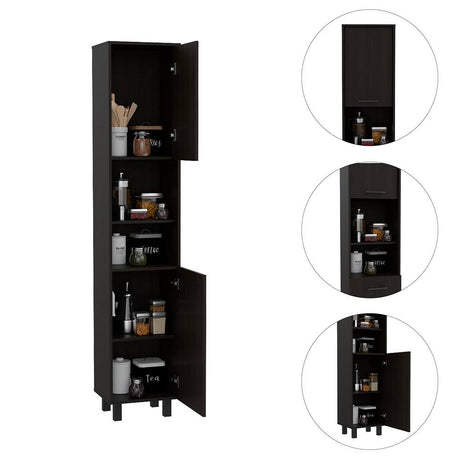 Alacena Hobart Wengue 40 cm con Dos Puertas y Entrepaños - Muebles Organizadores | Bylmo