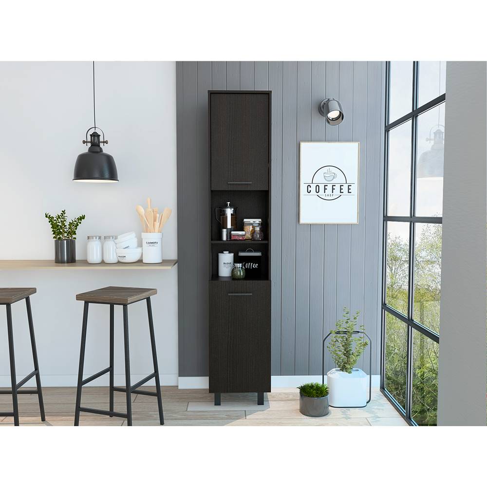 Alacena Hobart Wengue 40 cm con Dos Puertas y Entrepaños - Muebles Organizadores | Bylmo