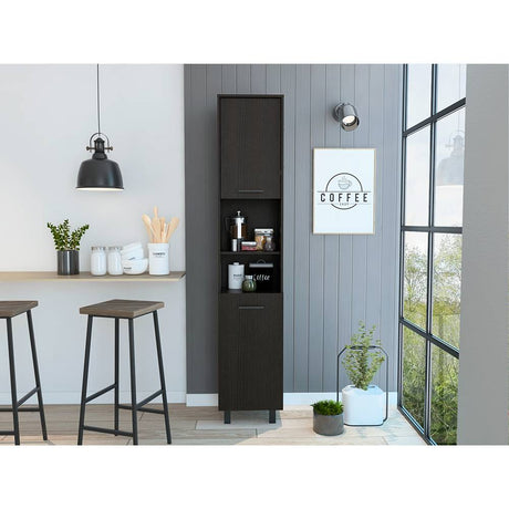 Alacena Hobart Wengue 40 cm con Dos Puertas y Entrepaños - Muebles Organizadores | Bylmo