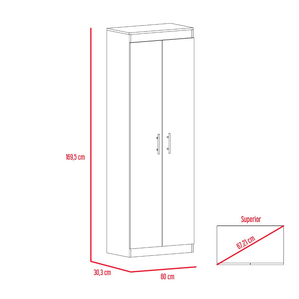 Alacena Nepal Miel y Blanco 60x170cm con Dos Puertas