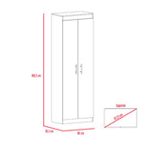 Alacena Nepal Miel y Blanco 60x170cm con Dos Puertas