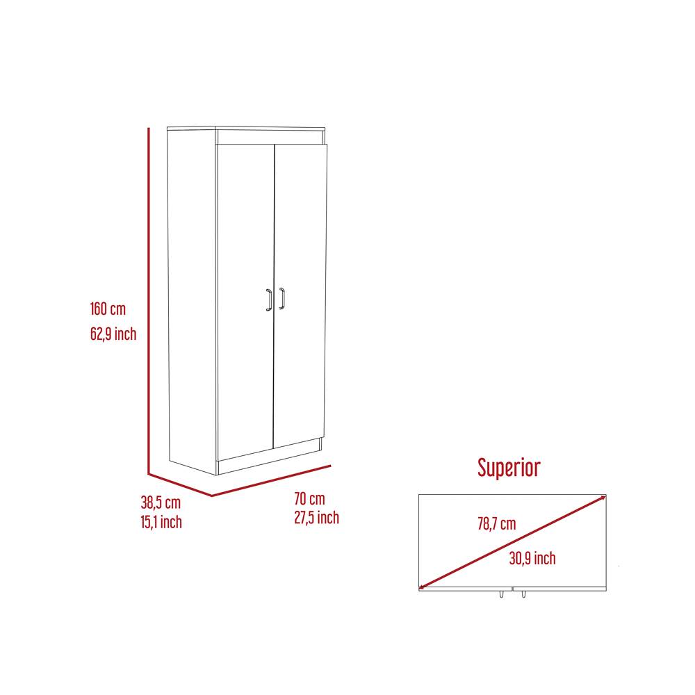 Alacena Varese Plus Blanco 70 cm con Dos Puertas - Muebles Organizadores | Bylmo