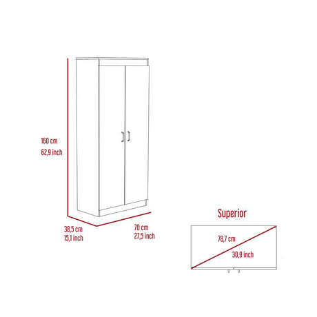 Alacena Varese Plus Blanco 70 cm con Dos Puertas - Muebles Organizadores | Bylmo