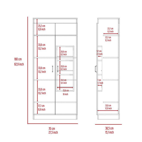 Alacena Varese Plus Blanco 70 cm con Dos Puertas - Muebles Organizadores | Bylmo