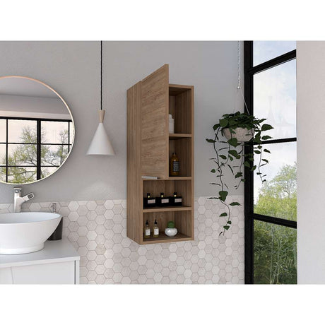 Gabinete de Baño Mila Miel 30x81.7cm Rectangular sin Espejo y con Dos Entrepaños - Gabinetes | Bylmo