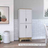 Mueble Auxiliar Z60 Blanco 60 cm con Puertas y Patas de Madera - Barras y Muebles Auxiliares | Bylmo