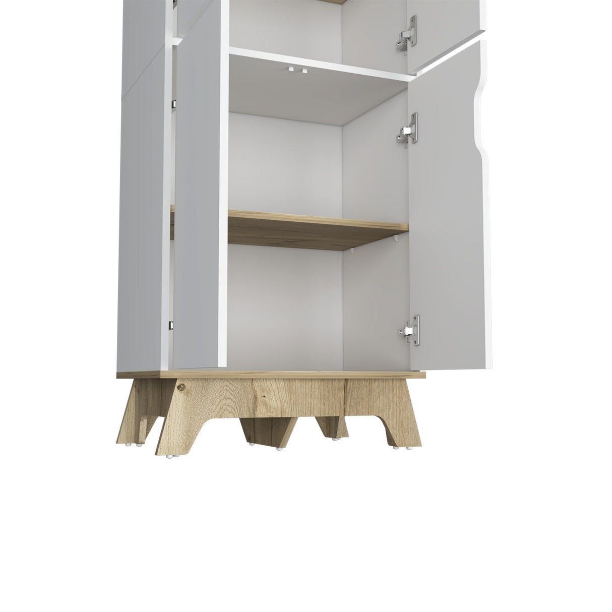 Mueble Auxiliar Z60 Blanco 60 cm con Puertas y Patas de Madera - Barras y Muebles Auxiliares | Bylmo