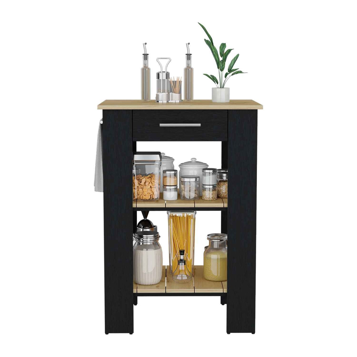 Mueble Auxiliar de Cocina 23 Cala Wengue 65 cm con Un Cajón y Dos Entrepaños - Barras y Muebles Auxiliares | Bylmo