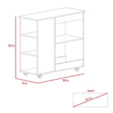 Mueble Auxiliar de Cocina BiColor Blanco y Duna 100x90cm con un Entrepaño y con Dos Comportamientos - Mesas Auxiliares | Bylmo
