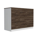 Mueble Auxiliar de Cocina Grecia Coñac 116 cm con Tres Cajones, un Cajón Grande y un Cajón Móvil - Barras y Muebles Auxiliares | Bylmo