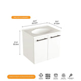 Mueble Atlanta Blanco 62 cm con Dos Puertas - Gabinetes | Bylmo