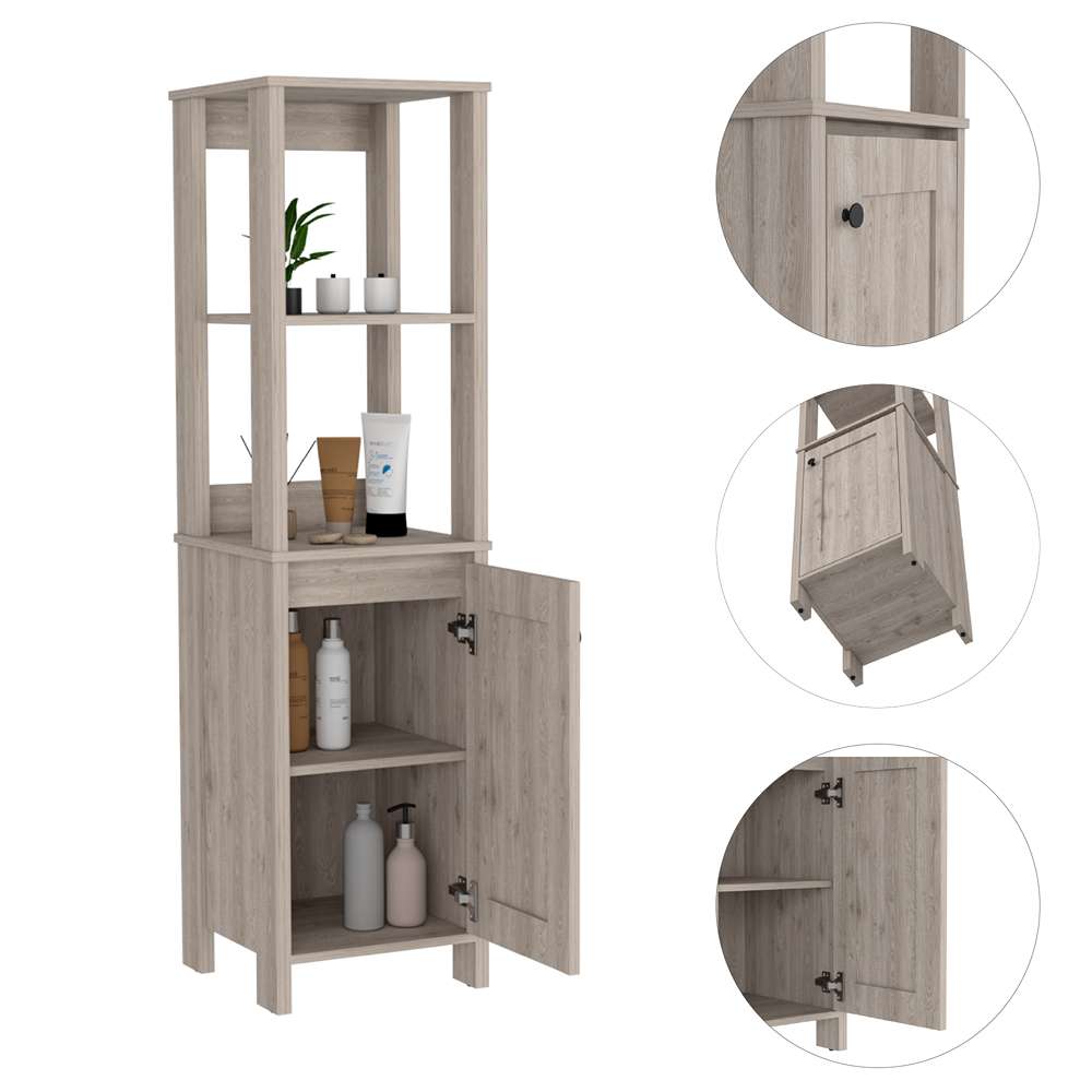 Mueble St Clair Ceniza 40 cm con Una Puerta y Entrepaños - Gabinetes | Bylmo