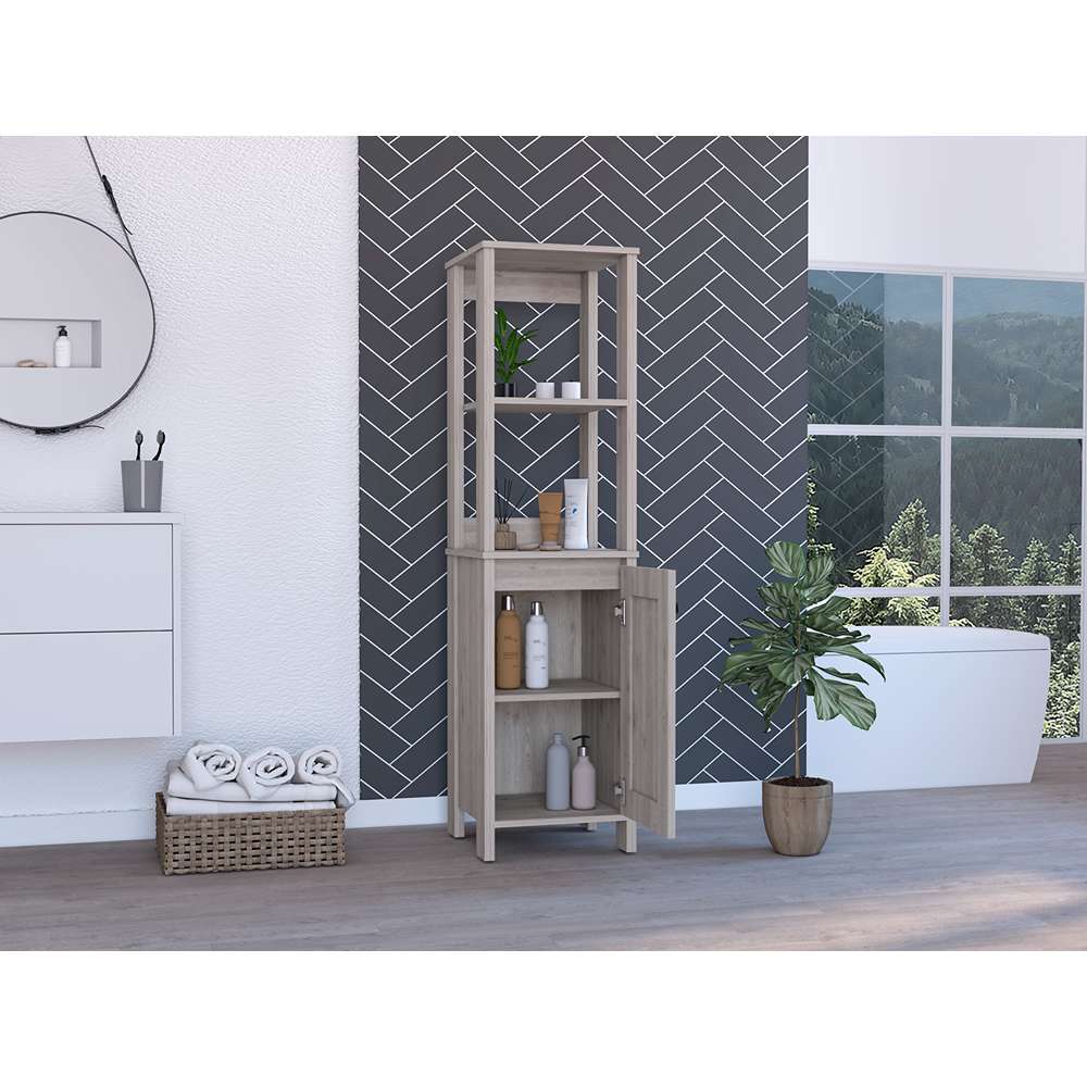 Mueble St Clair Ceniza 40 cm con Una Puerta y Entrepaños - Gabinetes | Bylmo