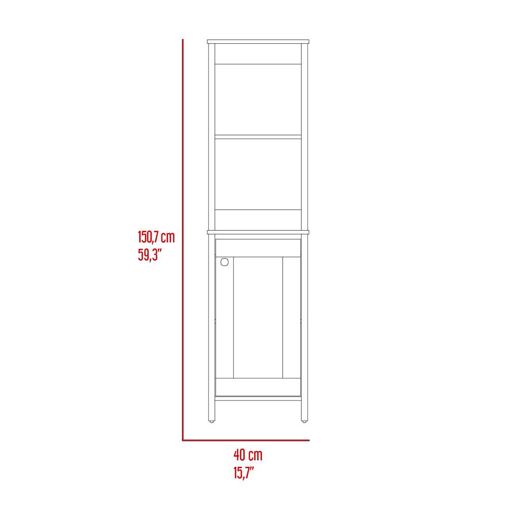 Mueble St Clair Ceniza 40 cm con Una Puerta y Entrepaños - Gabinetes | Bylmo