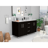 Mueble Doble Velloc Wengue 152 cm con Cuatro Puertas y Tres Cajones - Gabinetes | Bylmo