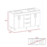 Mueble Doble Velloc Wengue 152 cm con Cuatro Puertas y Tres Cajones - Gabinetes | Bylmo