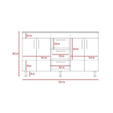 Mueble Doble Velloc Wengue 152 cm con Cuatro Puertas y Tres Cajones - Gabinetes | Bylmo