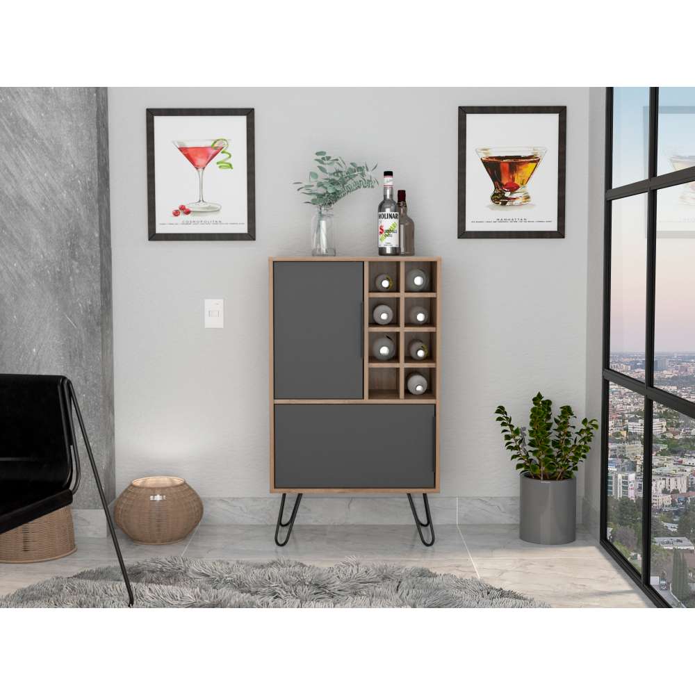 Bar Vegas Miel y Plomo 60 cm con Dos Puertas - Bares | Bylmo
